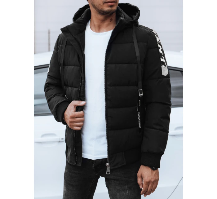 Pánská prošívaná bunda černá FashionStreet TX4637 Pánská prošívaná bunda černá FashionStreet TX4637