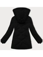 Černá dámská zimní bunda s odepínací kapucí LHD (LHD-24577)