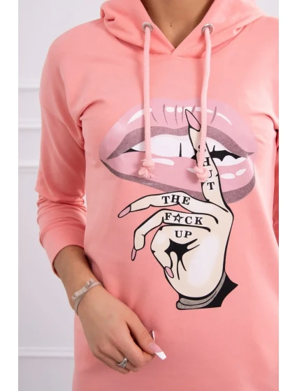 Šaty s delšími zády a barevným meruňkovým potiskem Šaty s delšími zády a barevným meruňkovým potiskem