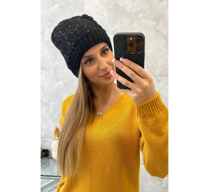 Dámská čepice černá model 18752241 - K-Fashion Dámská čepice černá model 18752241 - K-Fashion