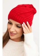 Dámská zimní čepice z vlny model 21750362 červená - K-Fashion