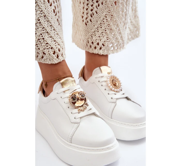 Dámské kožené tenisky CheBello 4411 bílé