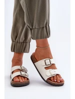 Dámské sandály s přezkami bílé Oliena Dámské sandály s přezkami bílé Oliena