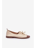 Kožené Dámské Baletky Béžové model 21682460 - Zazoo