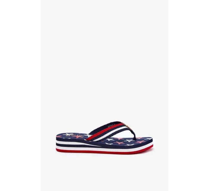 Dámské žabky na klínku Big Star – tmavě modré Dámské žabky na klínku Big Star – tmavě modré