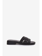 Dámské nazouváky na nízkém podpatku Černé Paris model 22010083 - Step in style Dámské nazouváky na nízkém podpatku Černé Paris model 22010083 - Step in style