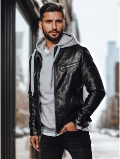 Pánská kožená bunda černá Dstreet TX4330