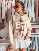 Dámská mikina oversize LOVEWILL béžová FashionStreet BY1471