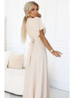 dlouhé šaty s rozparkem na rukávy a výstřihem BEACH model 21257172 - numoco dlouhé šaty s rozparkem na rukávy a výstřihem BEACH model 21257172 - numoco