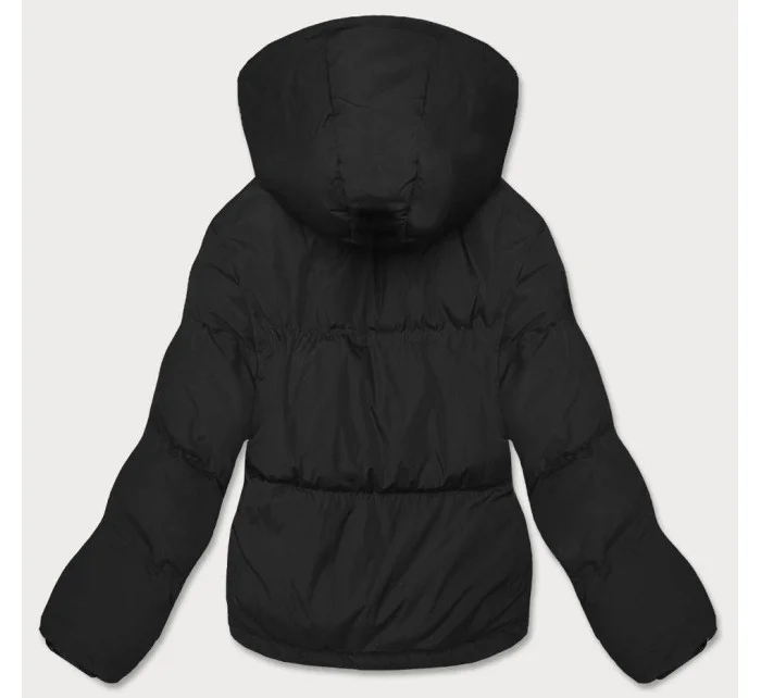 Černá krátká bunda pro přechodné období s kapucí (5M3117-392) Černá krátká bunda pro přechodné období s kapucí (5M3117-392)