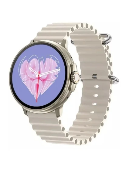 Dámské chytré hodinky RUBICON RNCF15 Titanium/Light Latte SMARUB260 Dámské chytré hodinky RUBICON RNCF15 Titanium/Light Latte SMARUB260