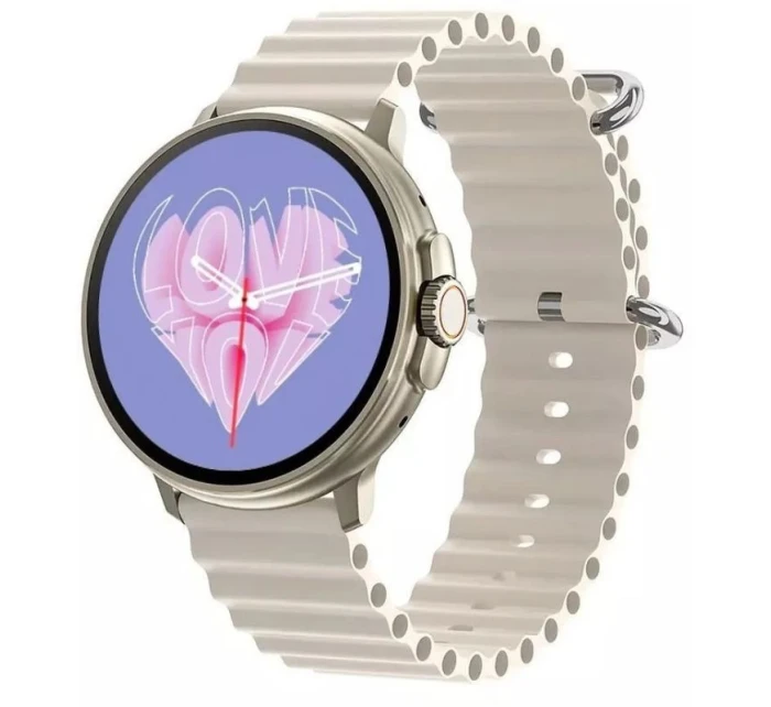 Dámské chytré hodinky RUBICON RNCF15 Titanium/Light Latte SMARUB260 Dámské chytré hodinky RUBICON RNCF15 Titanium/Light Latte SMARUB260