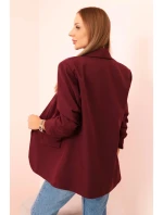 Elegantní sako s klopami bordové Elegantní sako s klopami bordové