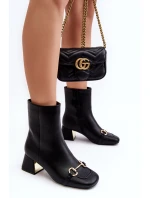 Boty Na Podpatku S Ozdobou Černé model 21643263 - Boto