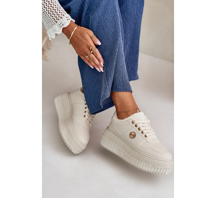 Sneakersy Sportovní Boty Dámské Zateplené Na Masivní Podešvi Béžové Verissha Sneakersy Sportovní Boty Dámské Zateplené Na Masivní Podešvi Béžové Verissha