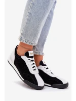 Dámské Kožené Sportovní Boty model 21690049 Černé - Laura Messi Dámské Kožené Sportovní Boty model 21690049 Černé - Laura Messi