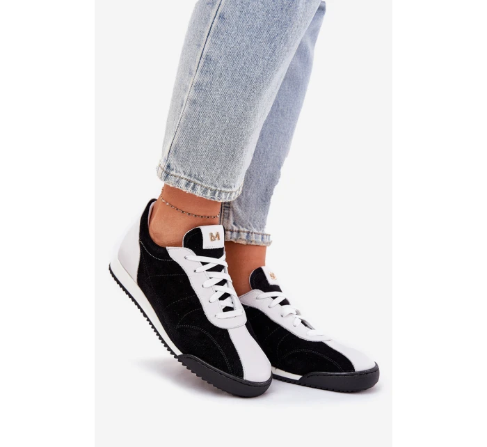 Dámské Kožené Sportovní Boty model 21690049 Černé - Laura Messi Dámské Kožené Sportovní Boty model 21690049 Černé - Laura Messi