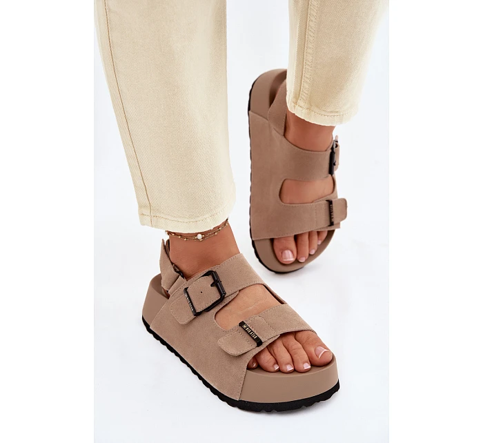 Semišové sandály na platformě Big Star model 22064119 Béžové - Big Star Shoes