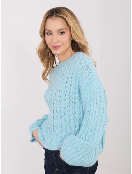 Sweter MI SW model 21886043 jasny niebieski - FPrice Sweter MI SW model 21886043 jasny niebieski - FPrice