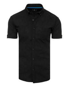 Černá pánská košile s krátkým rukávem Dstreet KX0982
