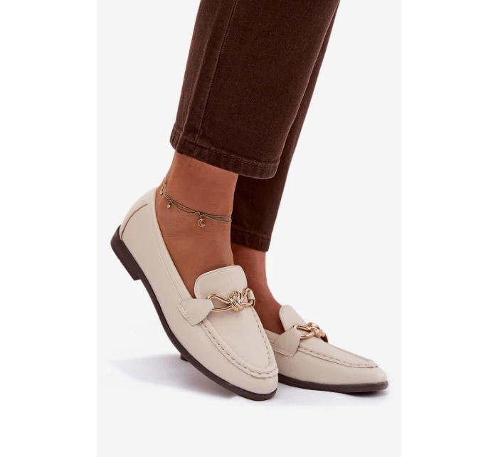 Dámské loafersy s ozdobným detailem – světle béžové Rosynne Dámské loafersy s ozdobným detailem – světle béžové Rosynne