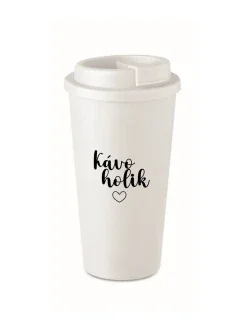 KÁVOHOLIK - bílý termohrnek 475 ml