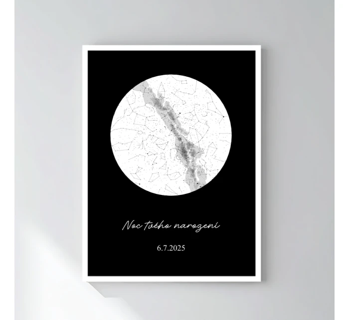 Personalizovaný plakát v rámu - 40x50 - hvězdná mapa