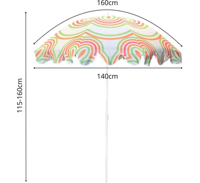 PLÁŽOVÝ A ZAHRADNÍ SLUNEČNÍK 160 CM ORANŽOVÝ A ZELENÝ PLÁŽOVÝ A ZAHRADNÍ SLUNEČNÍK 160 CM ORANŽOVÝ A ZELENÝ