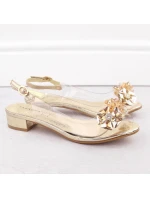 Dámské ažurové sandály béžové model 21904482 - Sabatina