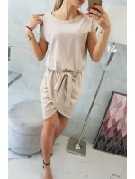 Šaty s obálkou dole béžové