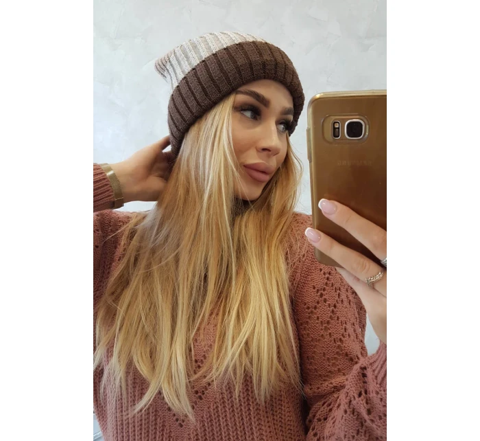 Fleecová čepice Bojana K265 cappuccino+světle béžová+tmavě béžová Fleecová čepice Bojana K265 cappuccino+světle béžová+tmavě béžová