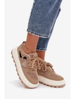 Zateplené dámské tenisky na platformě béžové Florinda Zateplené dámské tenisky na platformě béžové Florinda