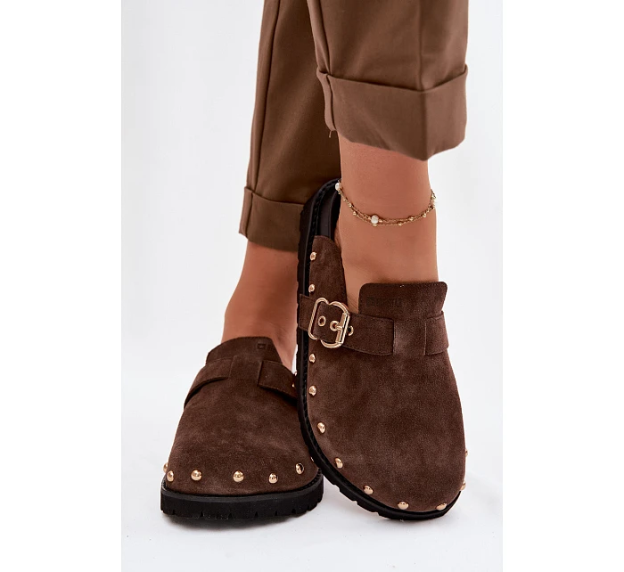 z semiše na platformě s a přezkou Big Star Čokoládové model 22100931 - Big Star Shoes z semiše na platformě s a přezkou Big Star Čokoládové model 22100931 - Big Star Shoes