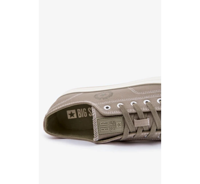 Pánské plátěné tenisky na platformě Big Star – zelené