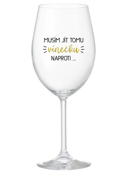 MUSÍM JÍT TOMU VÍNEČKU NAPROTI... - čirá sklenice na víno 350 ml