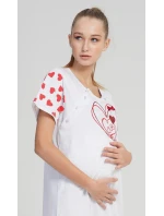 Dámská noční košile mateřská Love Světle šedá s potiskem - Vienetta