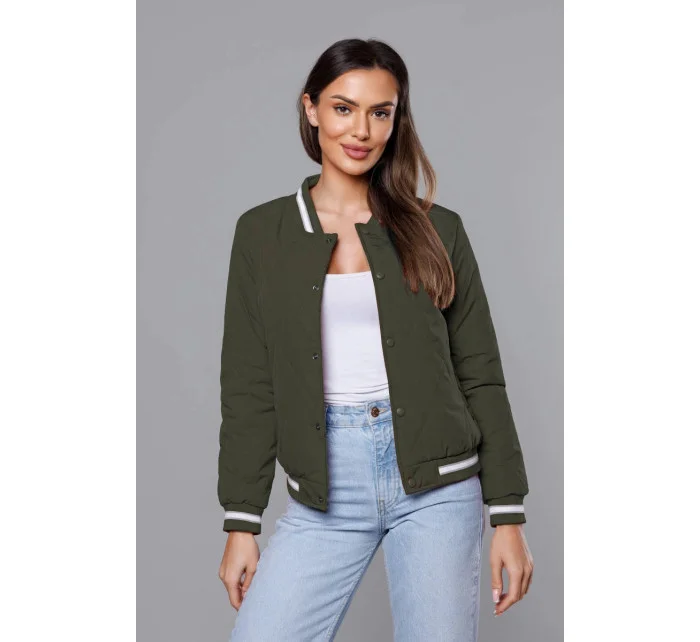Dámská bunda typu bomber v army barvě model 18172054 - J.STYLE