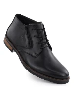 Pánské kožené boty černé model 21905319 Pánské kožené boty černé model 21905319