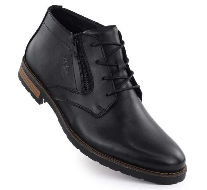 Pánské kožené boty černé model 21905319 Pánské kožené boty černé model 21905319