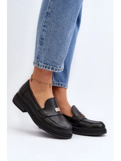 Zazoo 20165 Dámské kožené mokasíny černé