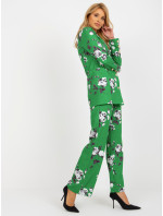 Zelené elegantní sako s růžemi z obleku