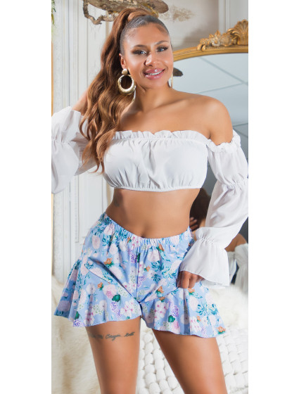 Sexy Ruffled Floral Shorts