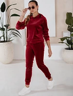 Dámský bordó velurový komplet SO COMFY FashionStreet AY0887