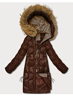 Dámská bunda s ozdobným prošíváním J Style chocolate (5M3351-158) Dámská bunda s ozdobným prošíváním J Style chocolate (5M3351-158)