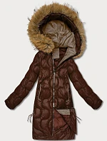 Dámská bunda s ozdobným prošíváním J Style chocolate (5M3351-158)