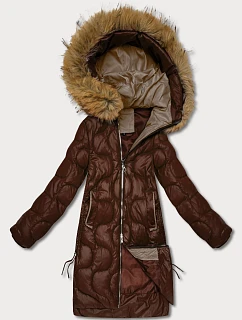 Dámská bunda s ozdobným prošíváním J Style chocolate (5M3351-158)