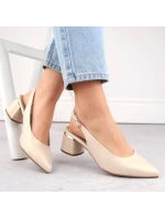 W béžové  elegantní sandály model 21776016 - SERGIO LEONE