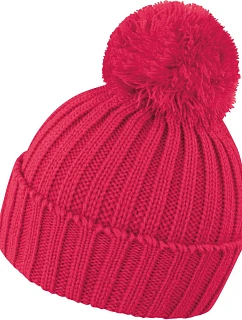 Result Headwear R 369X Pletená čepice s bambulí 28.369X raspberry