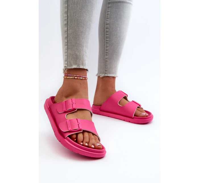 Lehké pěnové dámské žabky s přezkami Big Star NN274A754 Fuksie Lehké pěnové dámské žabky s přezkami Big Star NN274A754 Fuksie