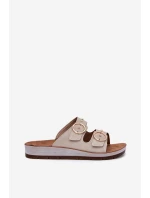 Pohodlné dámské pantofle béžové model 21697980 - Inblu